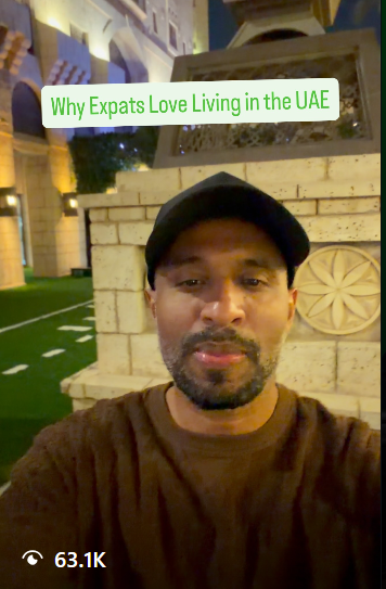 Instagram reel: Why Expats Love Living in the UAE showing 63.1K views
